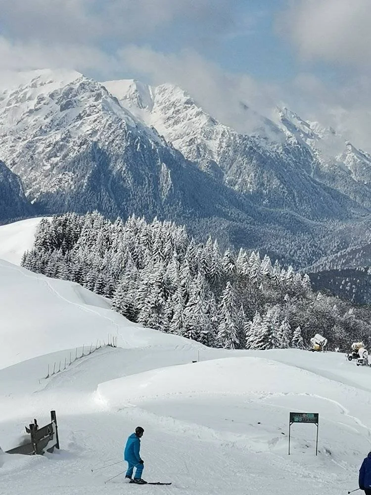 The Azuga ski slope in winter